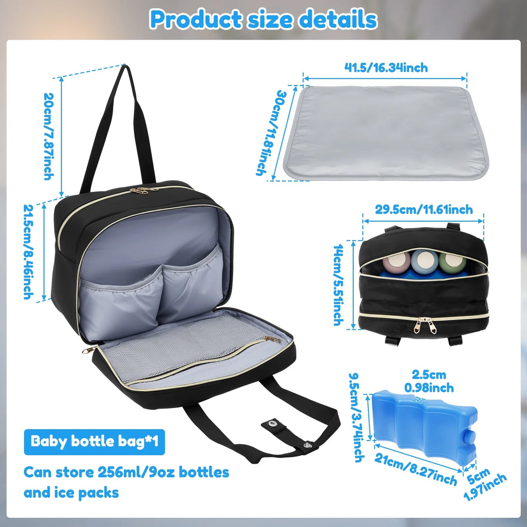 Breast Pump Storage Bag with Ice Pack and Waterproof Mat Portable