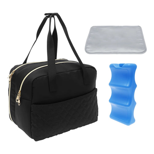 Breast Pump Storage Bag with Ice Pack and Waterproof Mat Portable