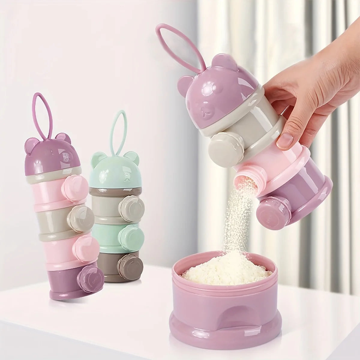 Large Capacity Baby Milk Powder Container with Strap, Baby Formula