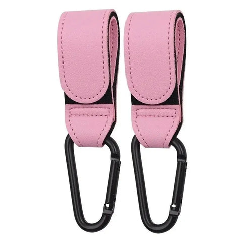 2Pcs Leather Stroller Hooks
