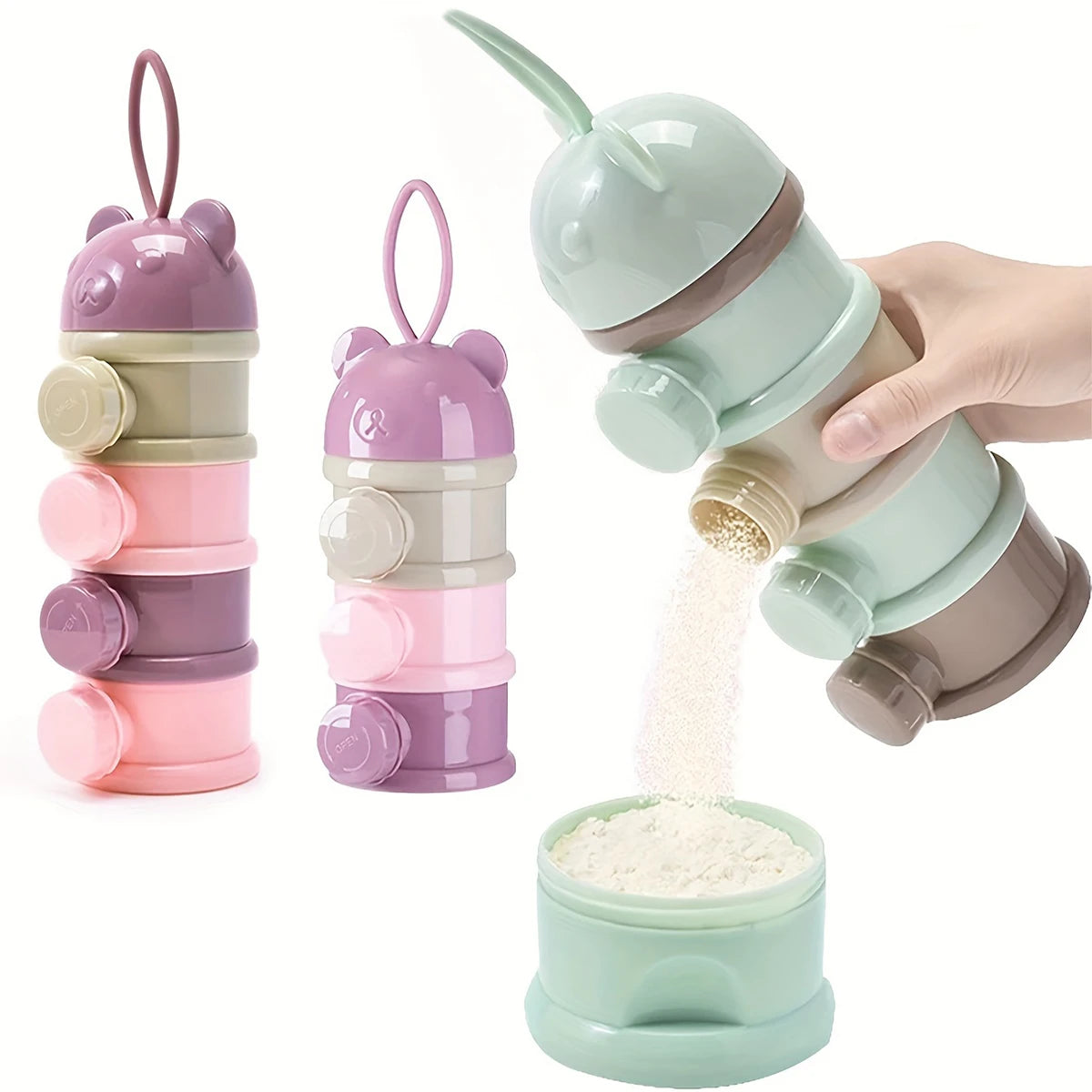 Large Capacity Baby Milk Powder Container with Strap, Baby Formula