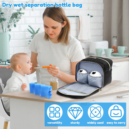 Breast Pump Storage Bag with Ice Pack and Waterproof Mat Portable